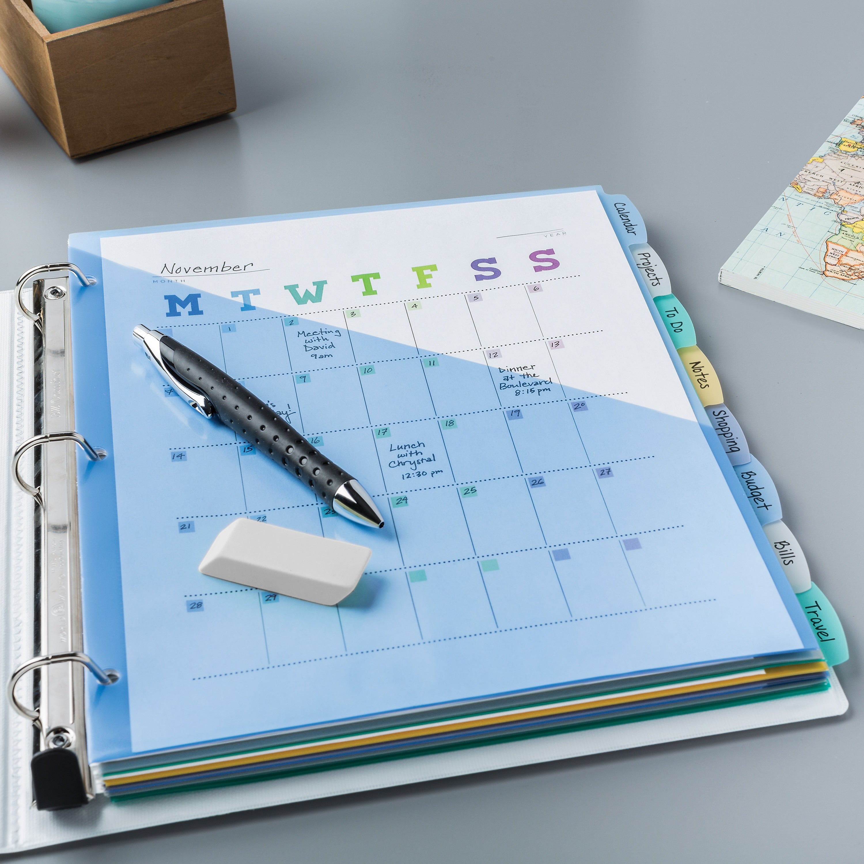 Avery Write & Erase Pocket Plastic Dividers, 8 Tabs, Multicolor