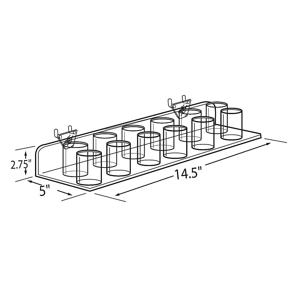 Azar® 12 Cup Display Tray For Pegboard/Slatwall, 2/Pk