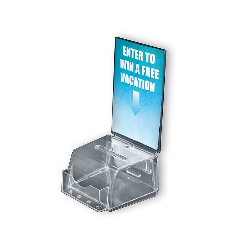 Azar® 12" x 5 1/2" x 5" Small Molded Acrylic Suggestion Box With Pocket, Clear