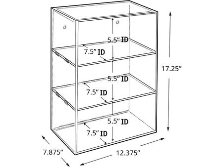 Azar 12.38"W Open Countertop Display Case, Clear, Each