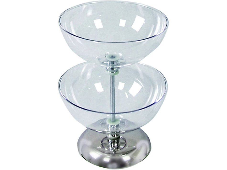 Azar 12"W 2-Tier Bowl Counter Display, Clear, Each