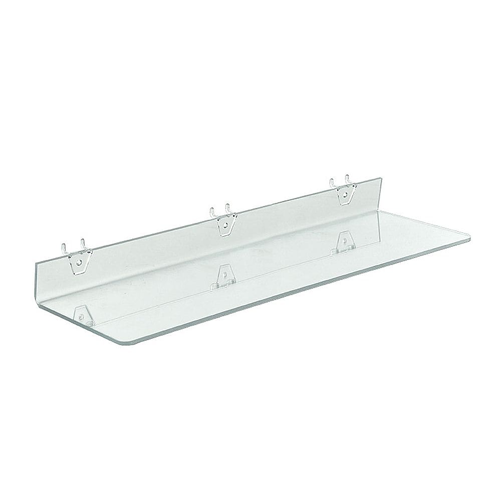 Azar® 24" x 6" Acrylic Shelf For Pegboard/Slatwall, Clear, 4/Pk