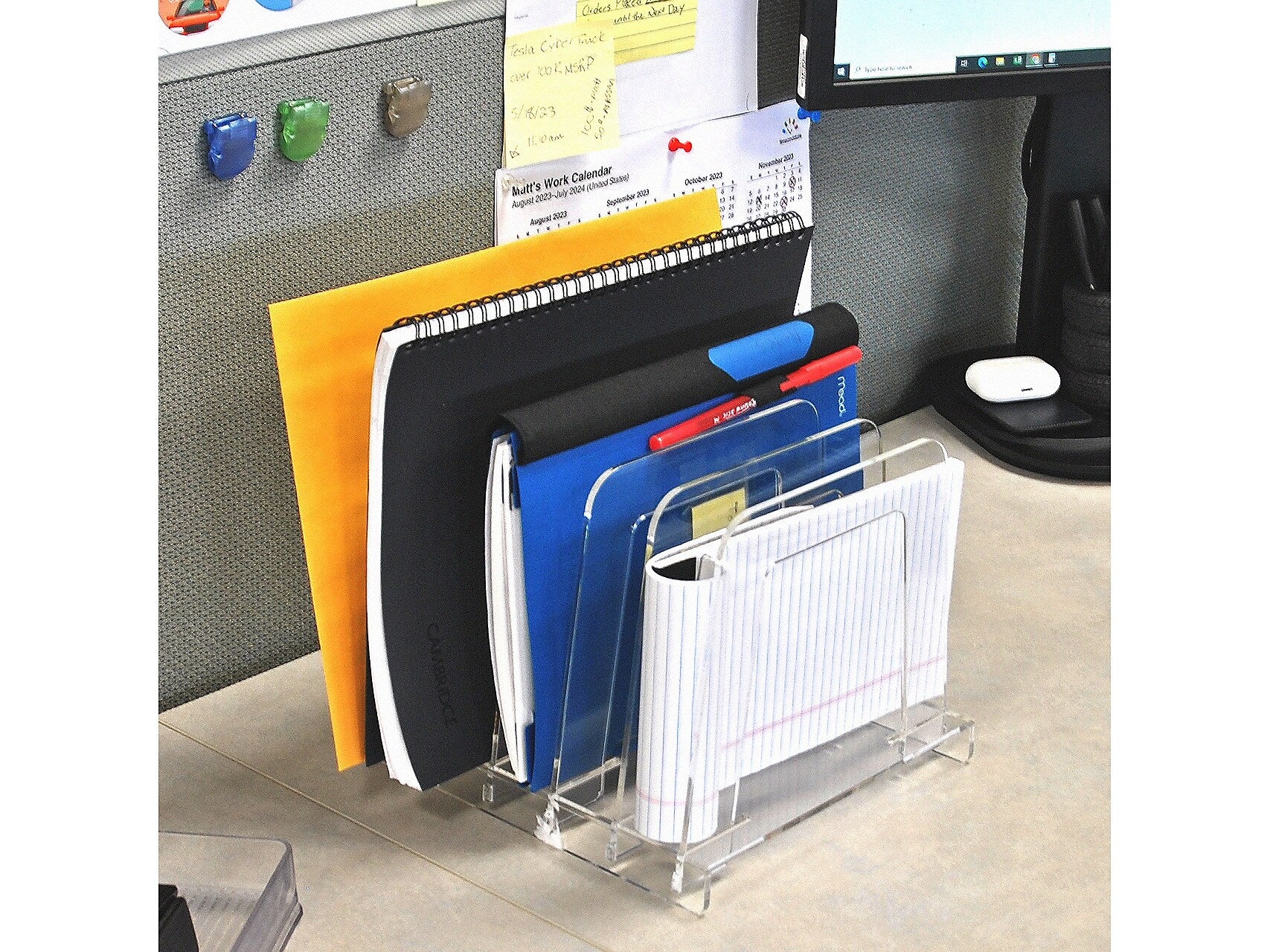Azar Acrylic Compact File Sorter, Clear