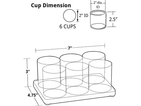 Azar Deluxe 7"W 6-Cup Holder, Clear, Each