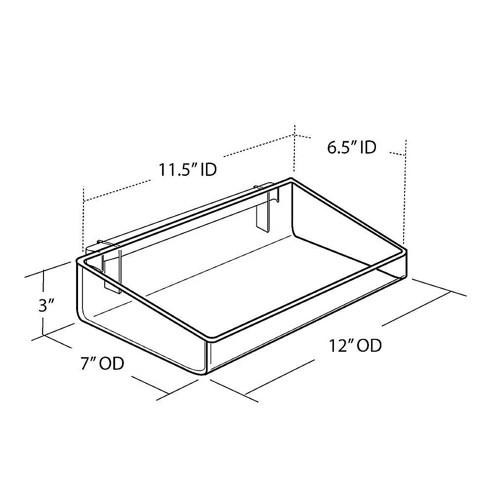Azar Displays Open Tray for Pegboard or Slatwall, 2/Pack