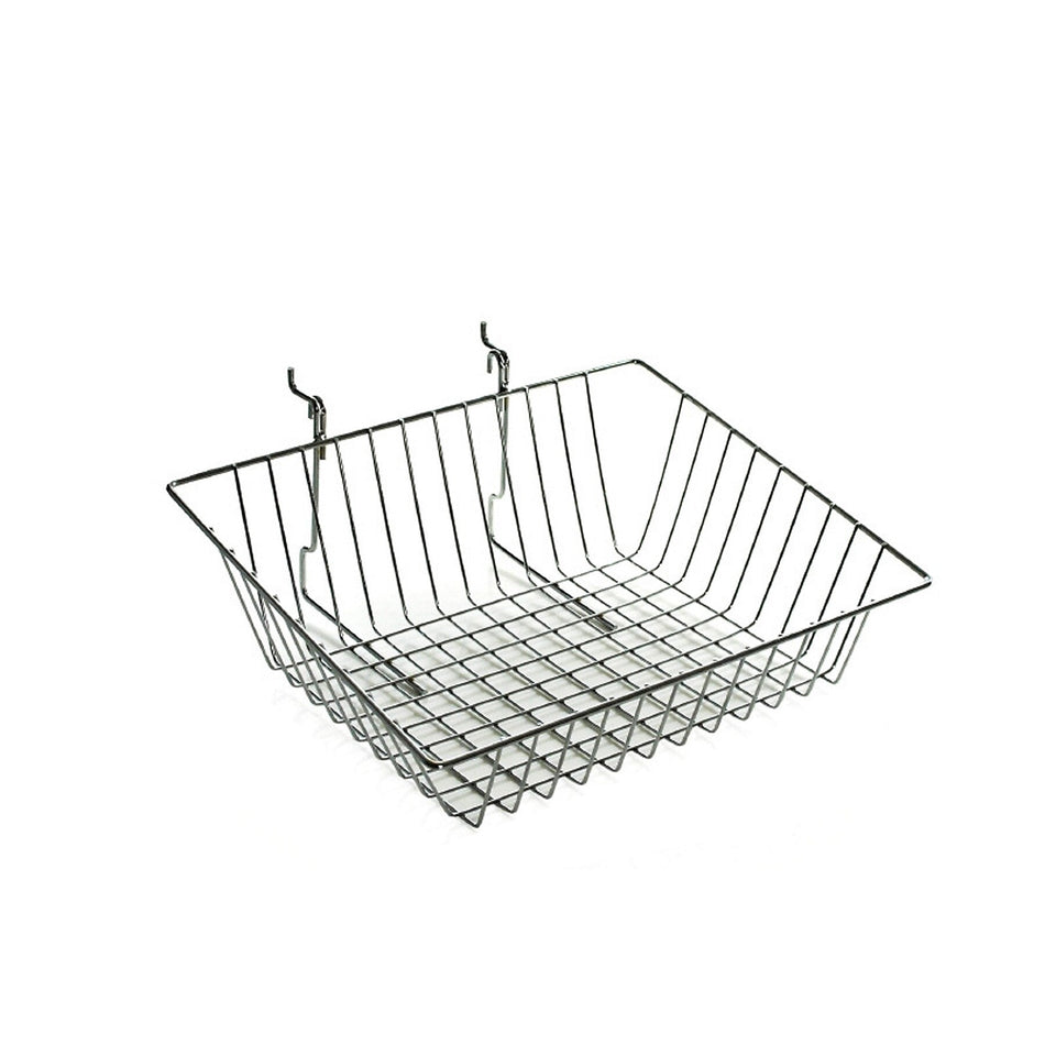 Azar Displays Sloped Chrome Wire Basket, 2/Pack