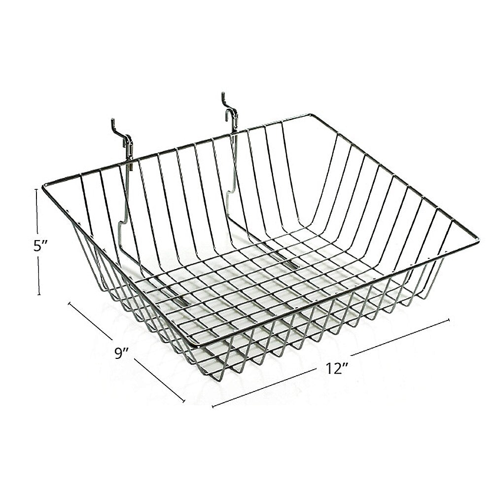 Azar Displays Sloped Chrome Wire Basket, 2/Pack