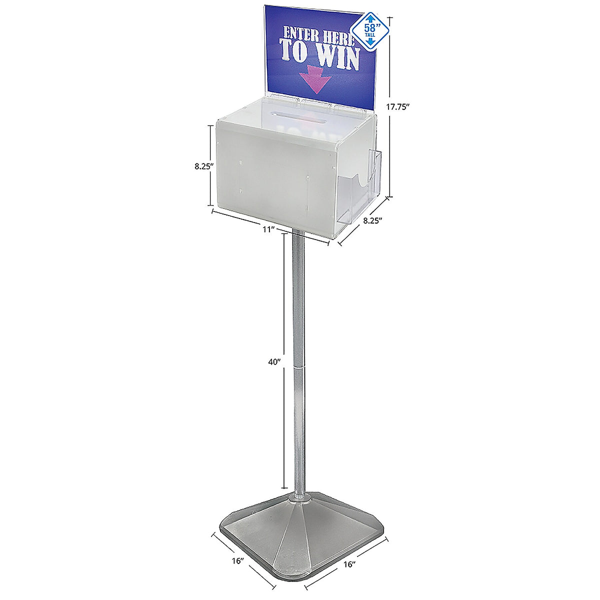 Azar® Extra Large White Suggestion Box With Pocket, 8 1/4" x 11" x 8 1/4"