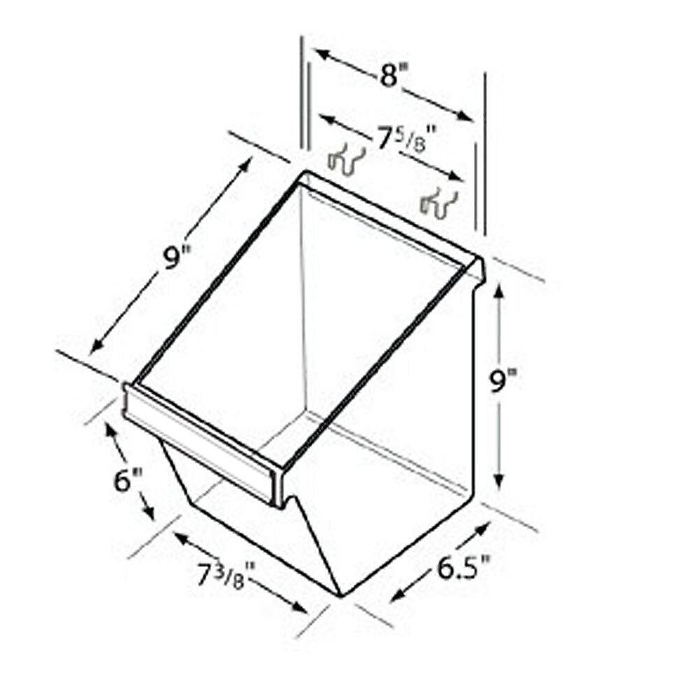 Azar® Large Display Bucket For Slatwall/Pegboard, 4/Pk