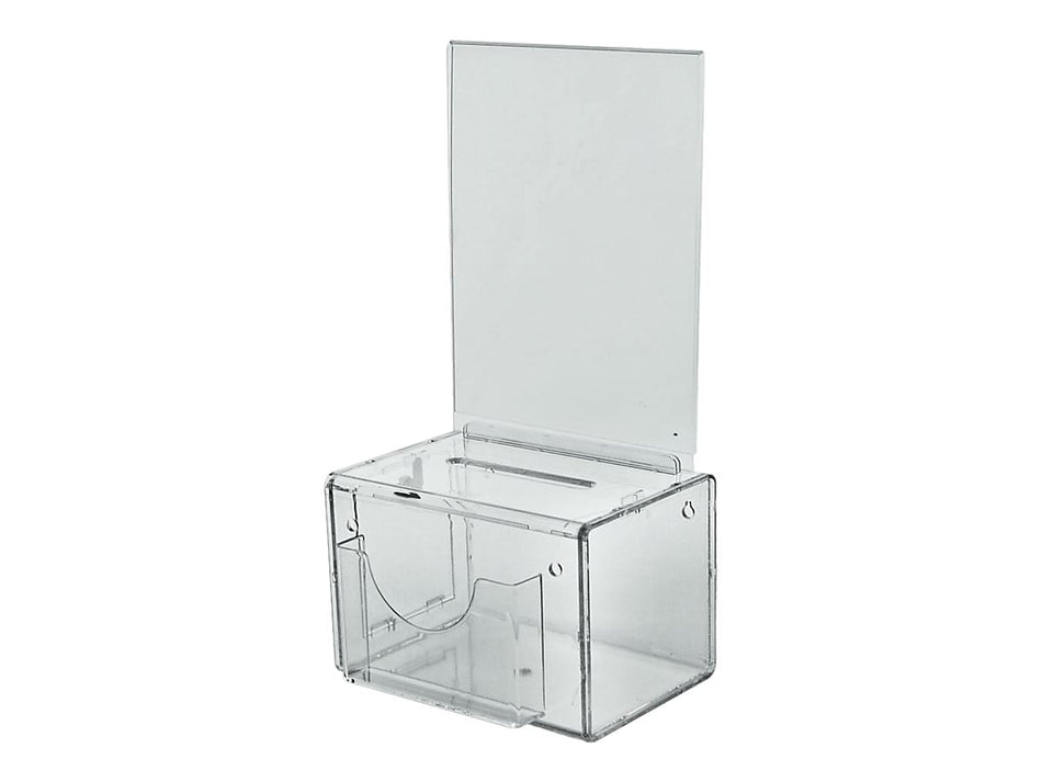 Azar Locking Plastic Suggestion Box, Clear