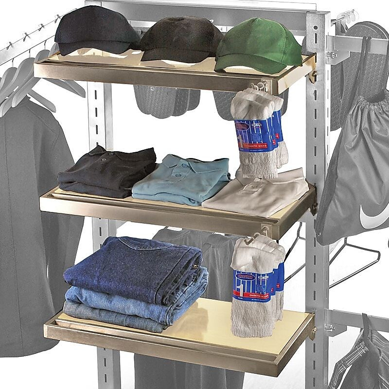 Azar® Wooden Shelf With Hang Rail, 12