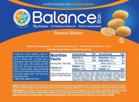 BALANCE BAR PEANUT BUTTER 6/BX