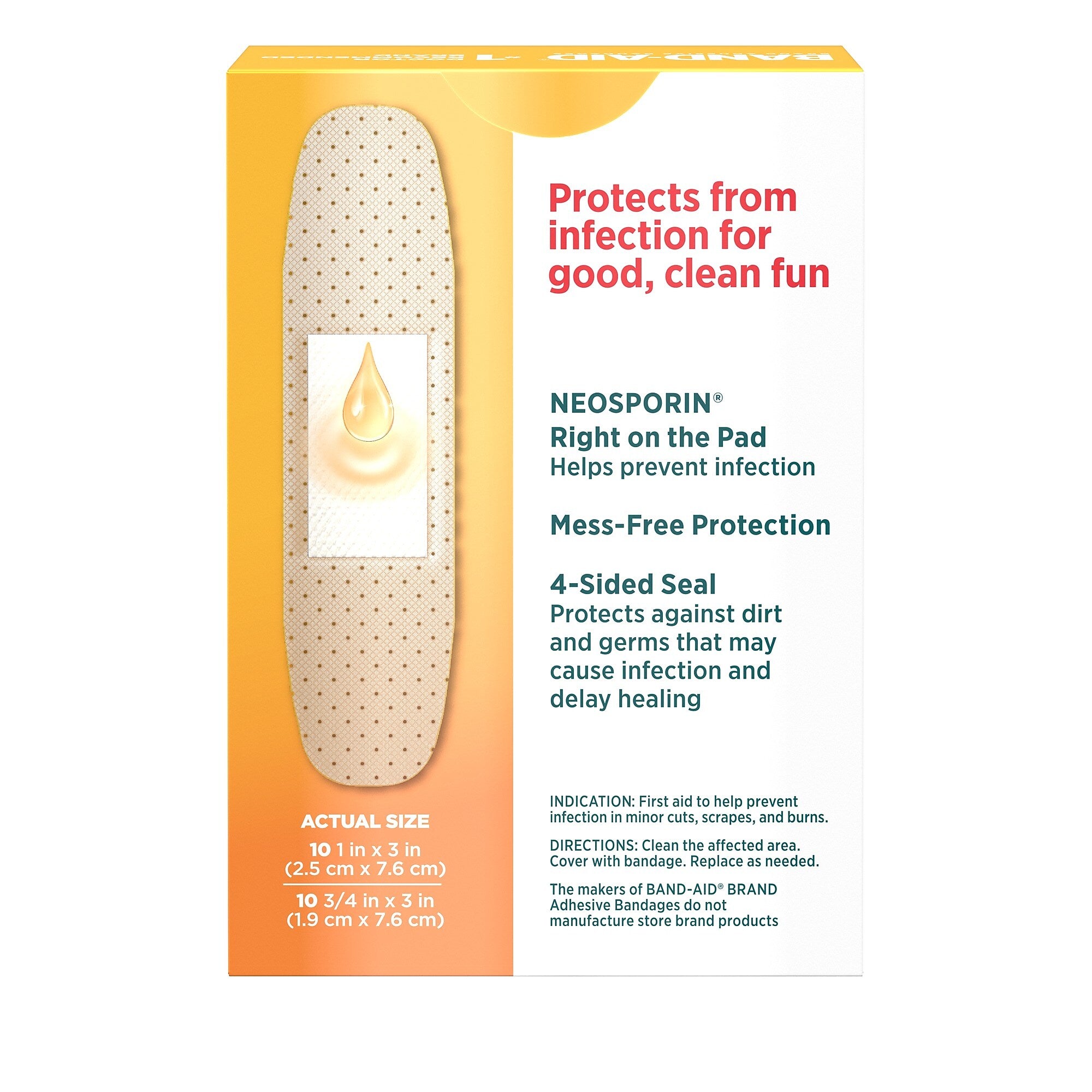 Band-Aid Adhesive Bandages Infection Defense with Neosporin, Assorted, 20/Box