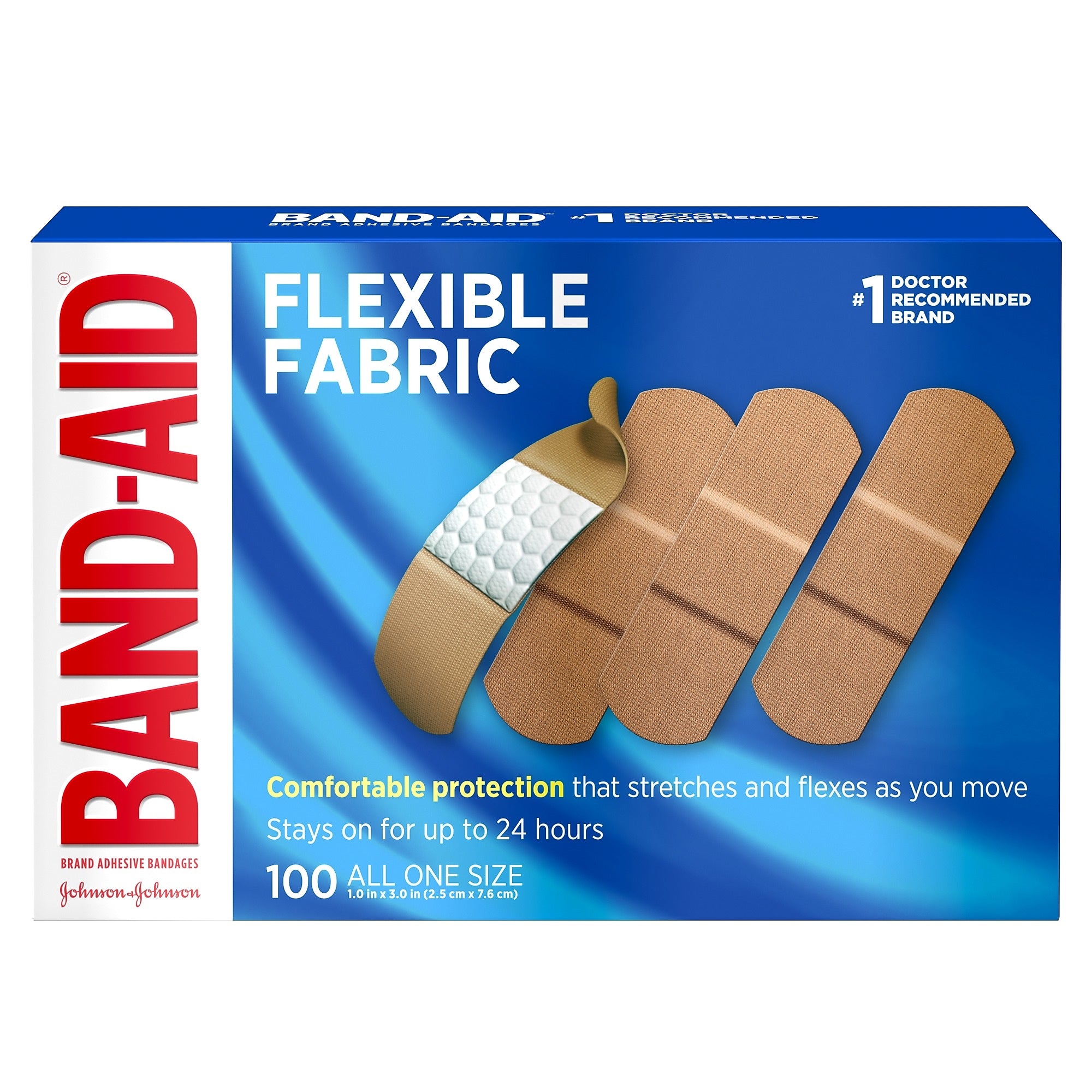 Band-Aid Brand Flexible Fabric Adhesive Bandages, 1