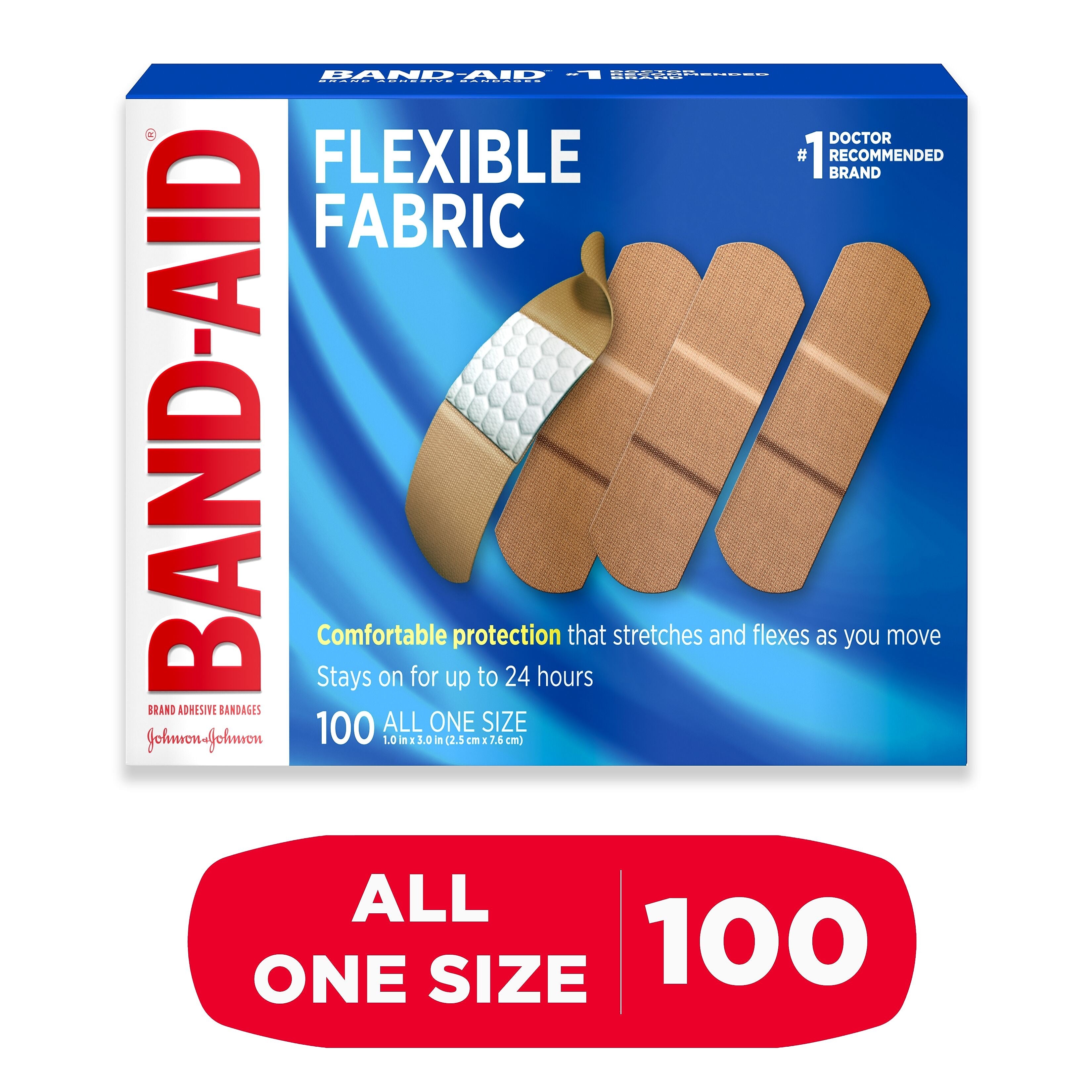 Band-Aid Brand Flexible Fabric Adhesive Bandages, 1
