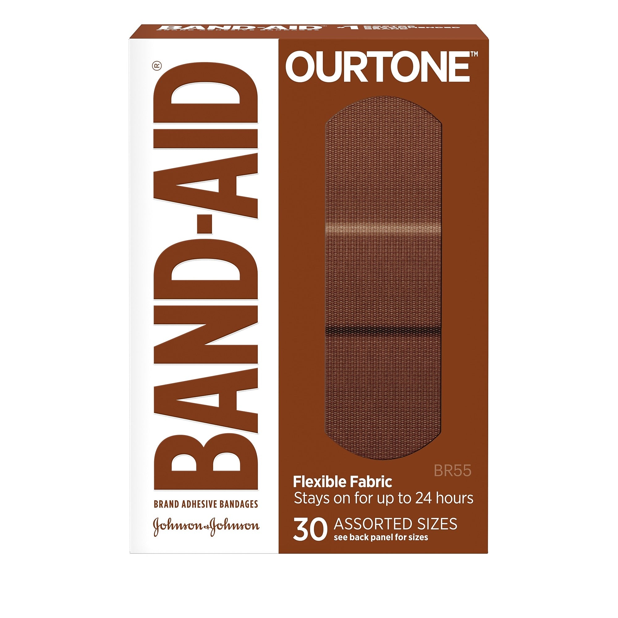 Band-Aid Brand OurTone Adhesive Bandages, BR55, 30/Count
