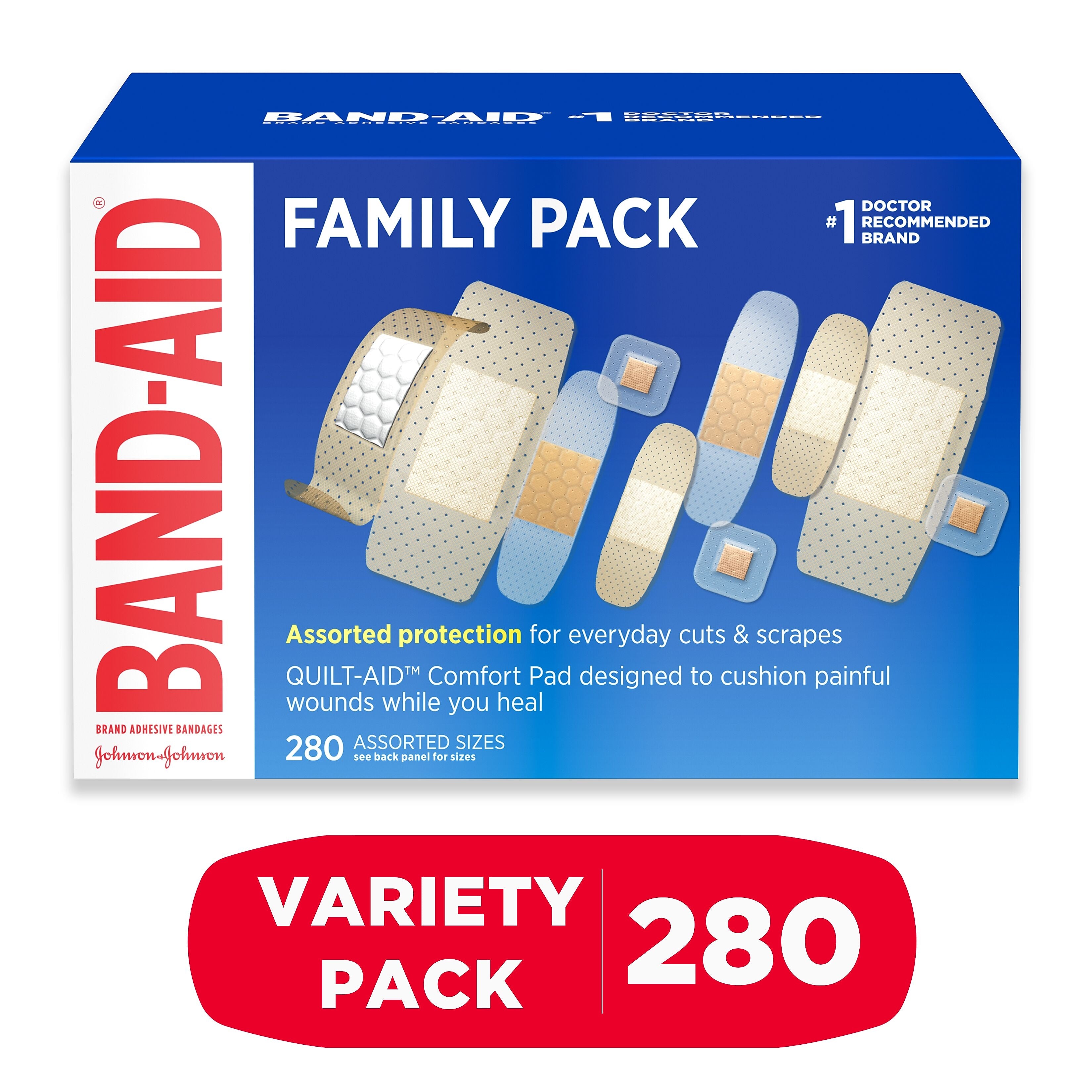 Band-Aid Family Variety Sheer Fabric Adhesive Bandages, 1.75