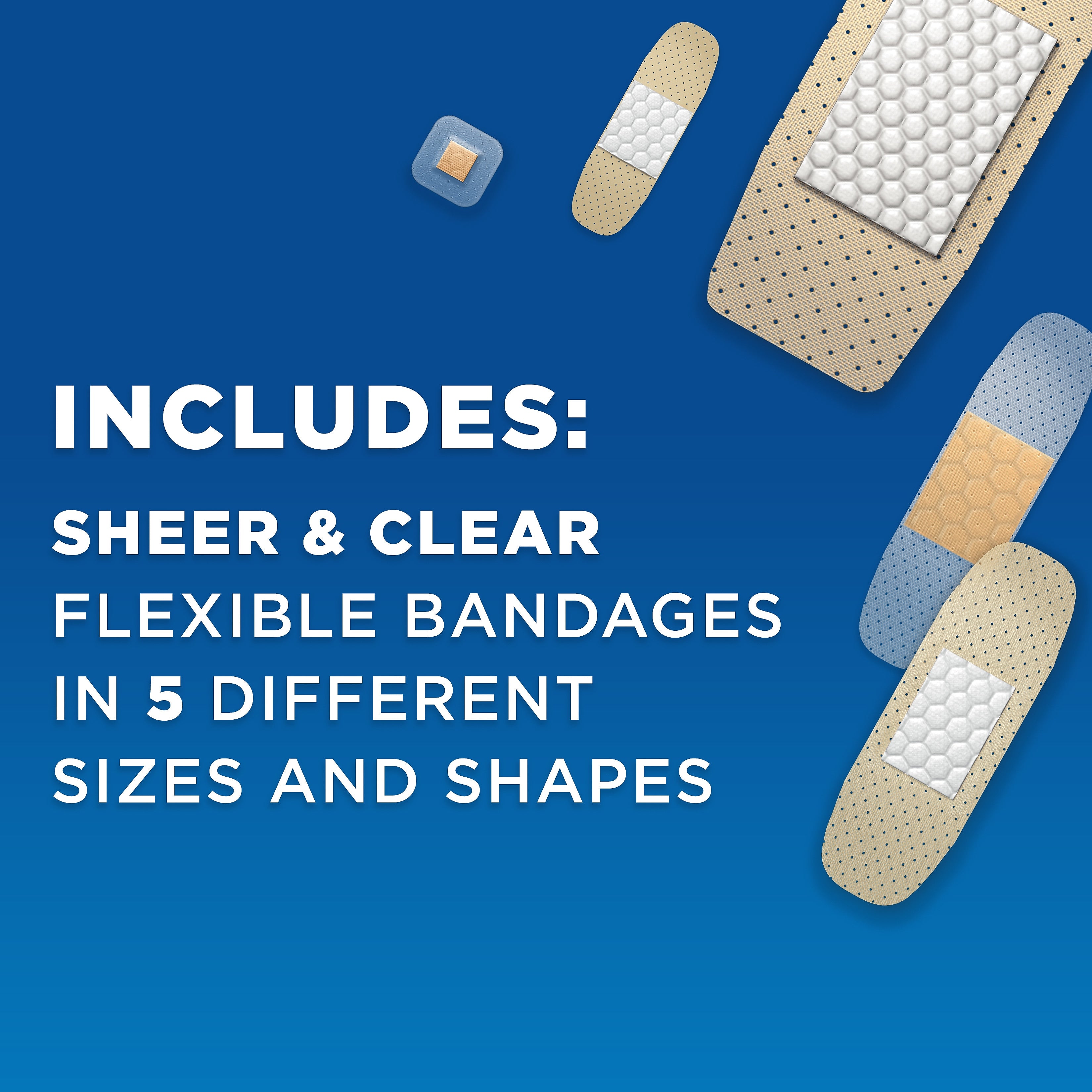 Band-Aid Family Variety Sheer Fabric Adhesive Bandages, 1.75