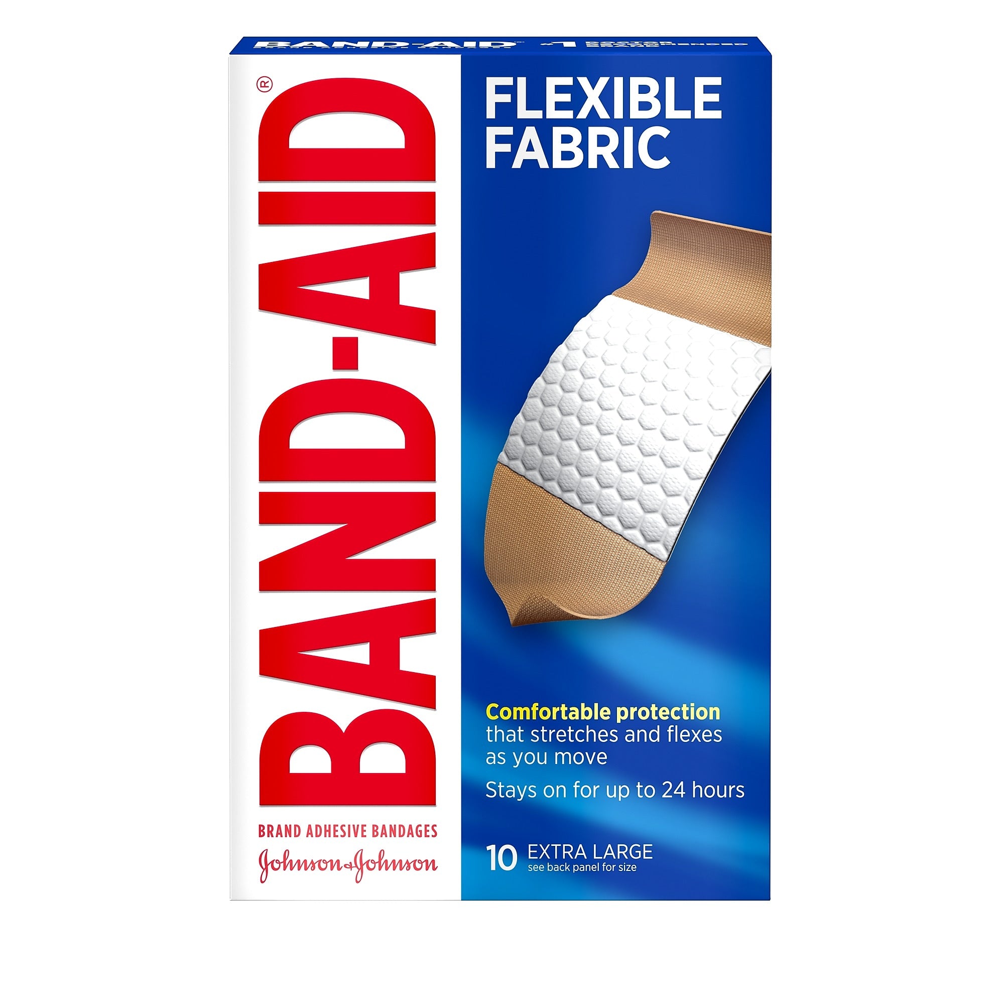 Band-Aid Flexible Fabric Extra Large Adhesive Bandages, 1.75