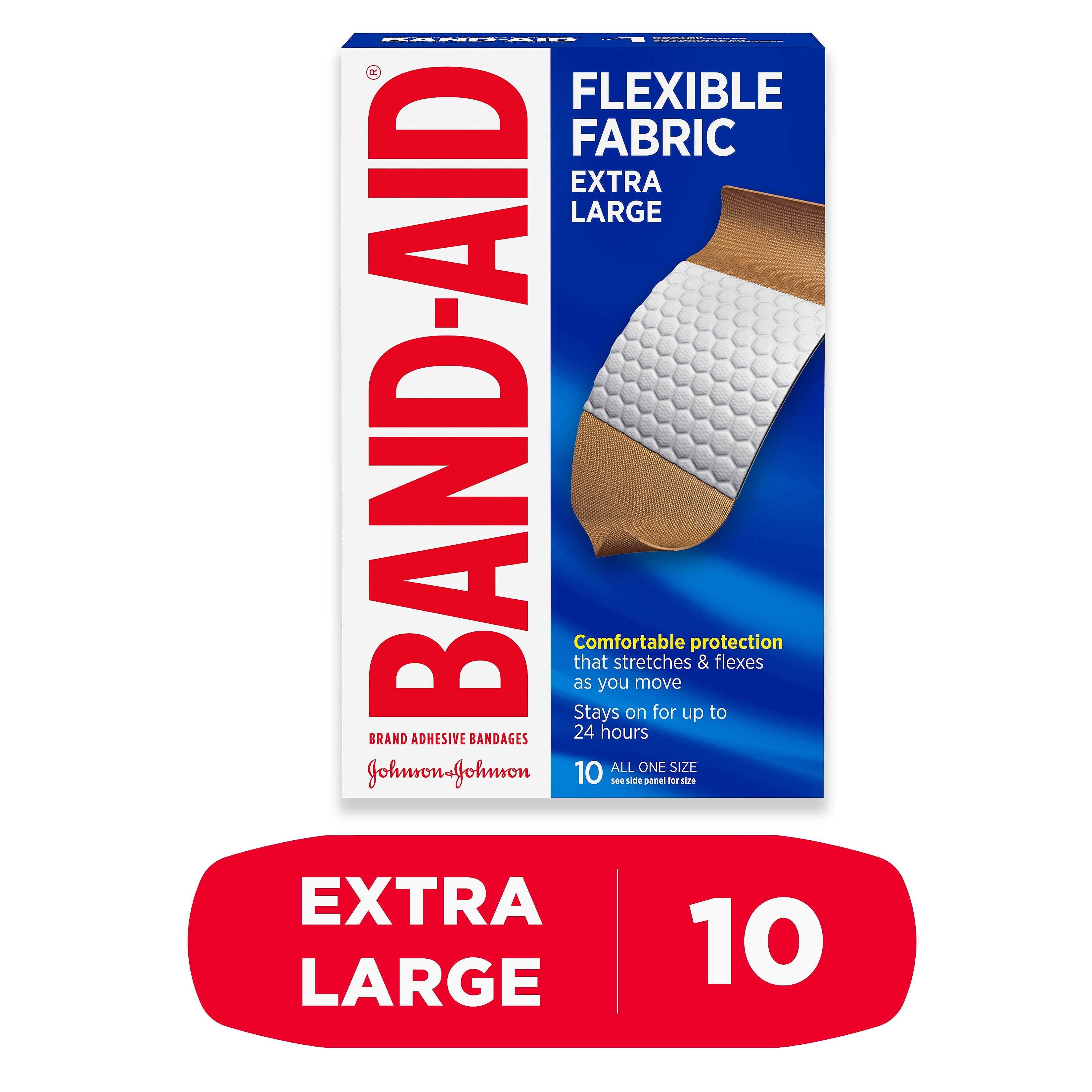 Band-Aid Flexible Fabric Extra Large Adhesive Bandages, 1.75