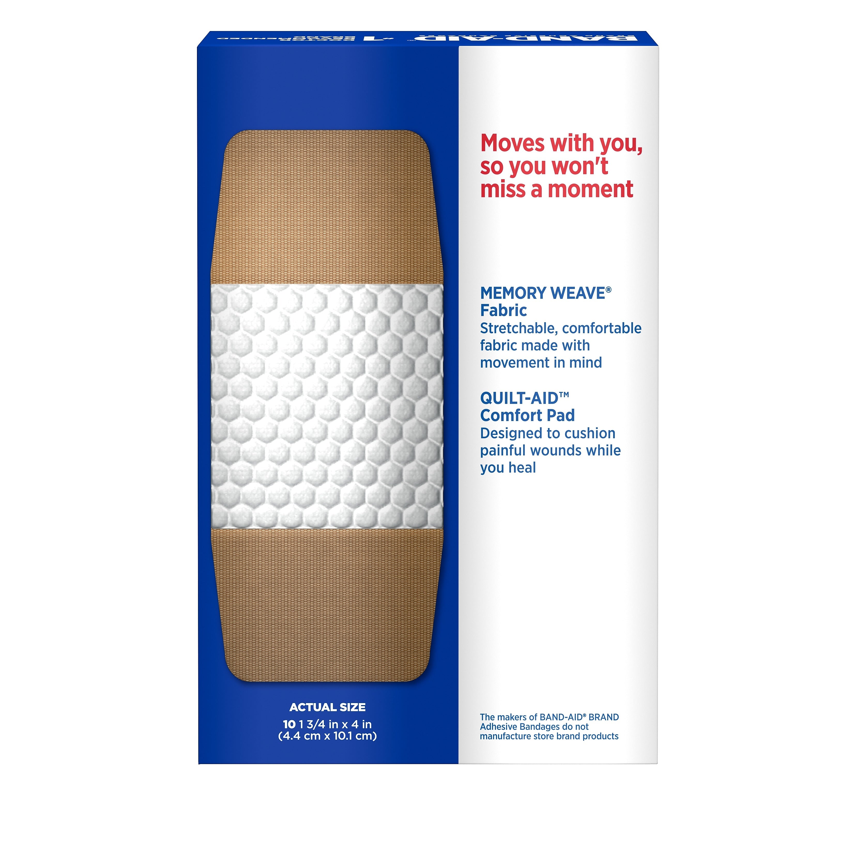 Band-Aid Flexible Fabric Extra Large Adhesive Bandages, 1.75