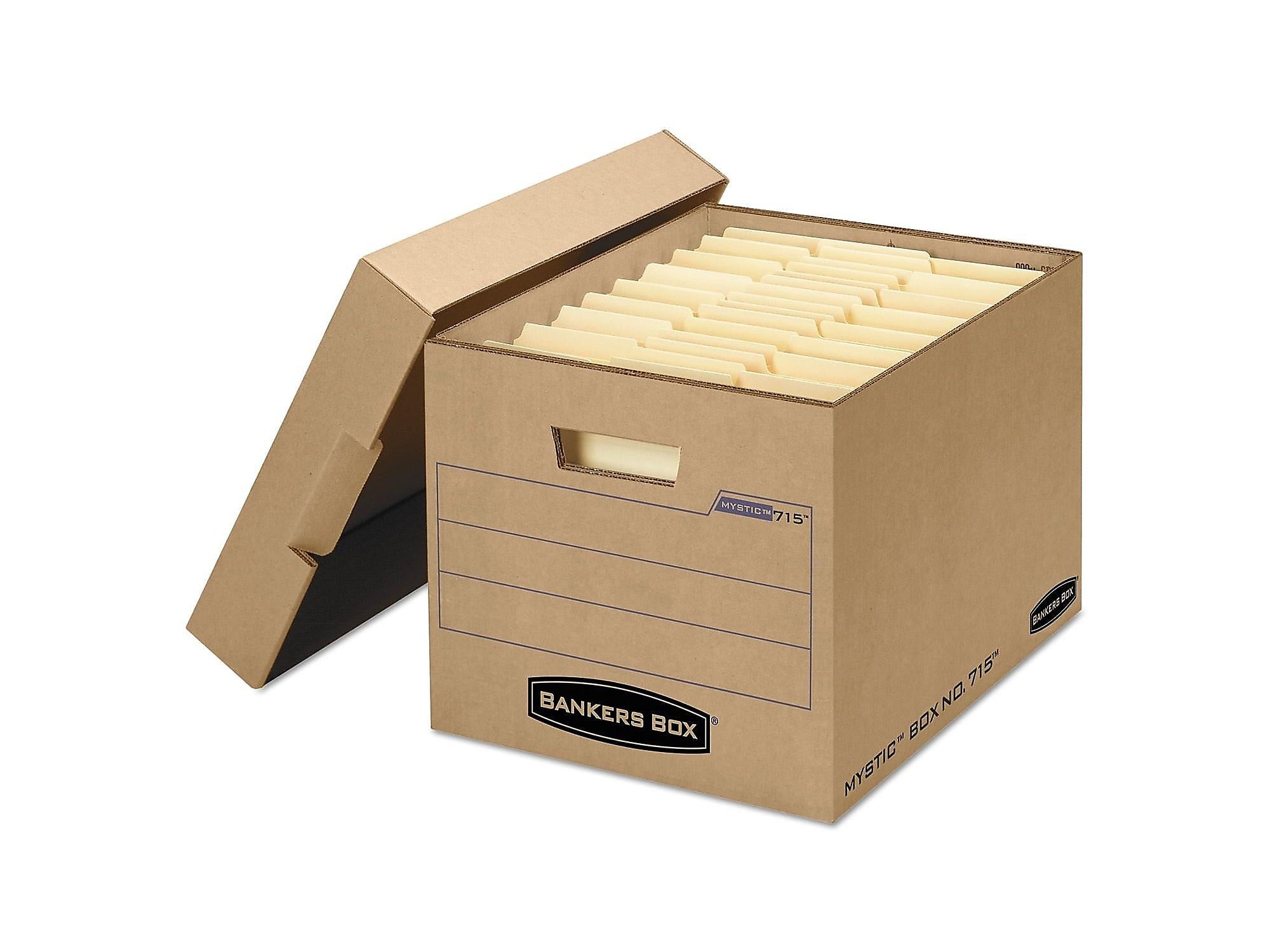 Bankers Box Heavy-Duty Corrugated File Storage Boxes, Lift-Off Lid, Letter/Legal Size, Kraft, 25/Carton