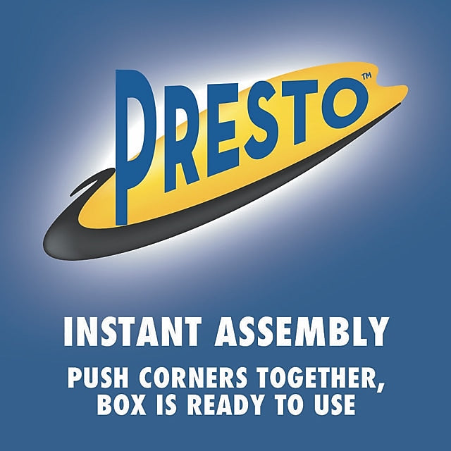 Bankers Box Presto Heavy-Duty Instant Assembly File Storage Boxes, Lift-Off Lid, Letter Size, White/Blue, 12/Carton
