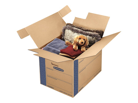 Bankers Box® SmoothMove 24" x 18" x 18" Moving Box, Blue/Kraft, 6/Bundle