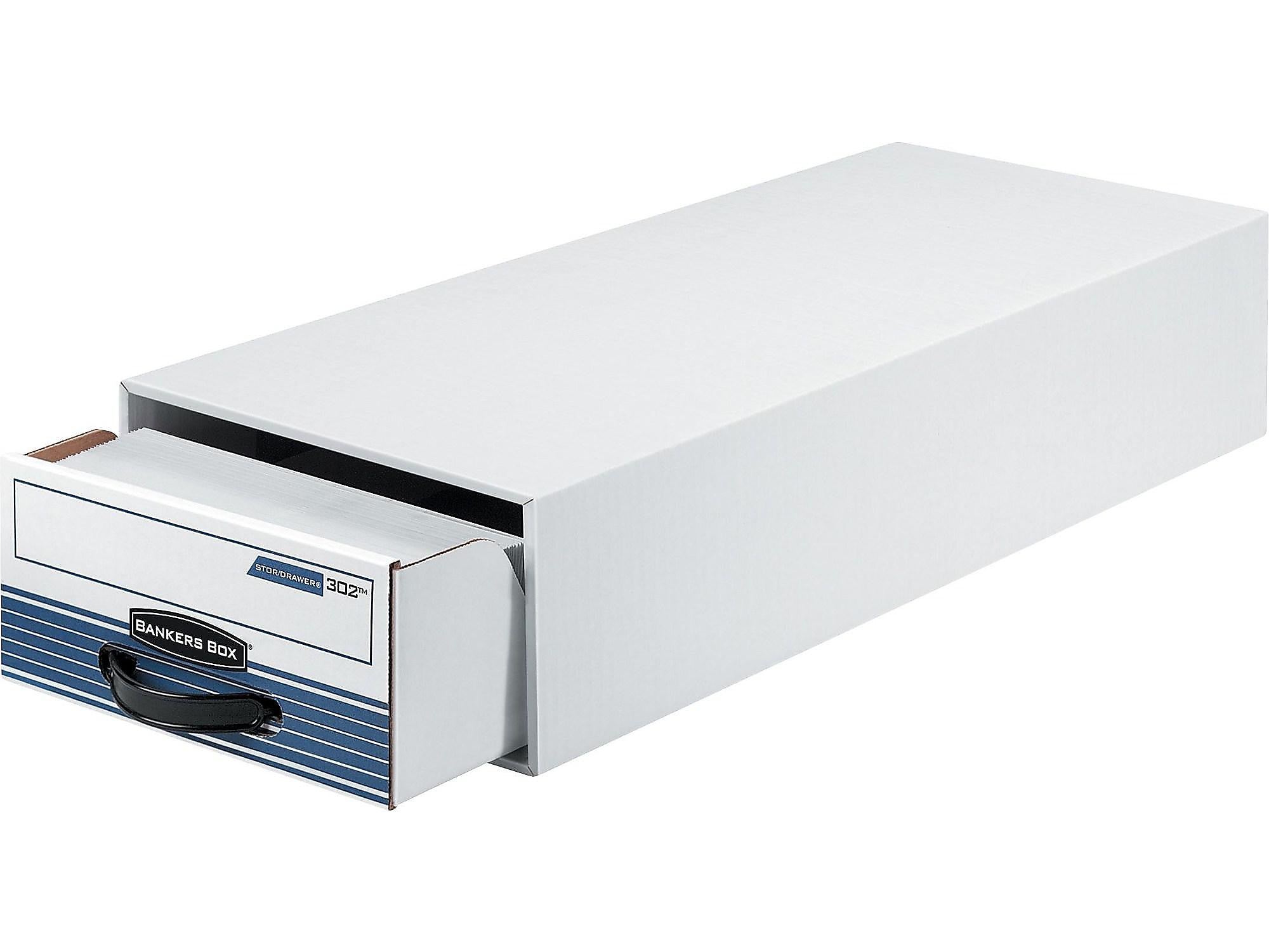 Bankers Box Stor/Drawer File Storage Drawer, Check Size, White/Blue