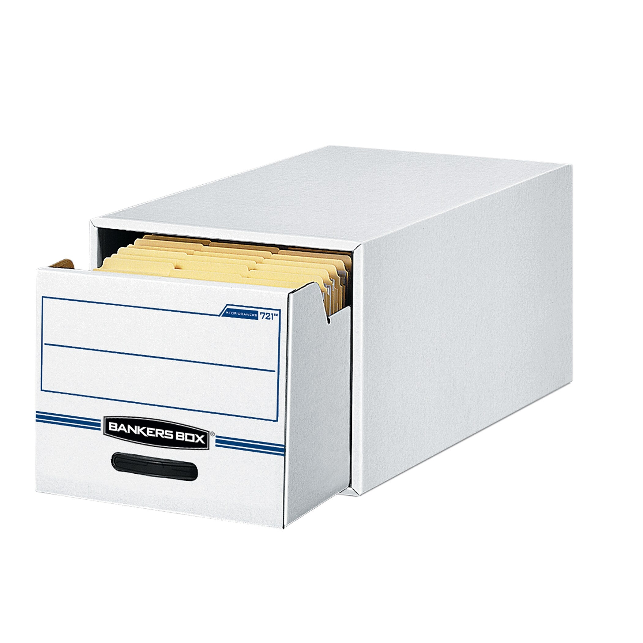Bankers Box Stor/Drawer File Storage Drawer, Letter Size, White/Blue