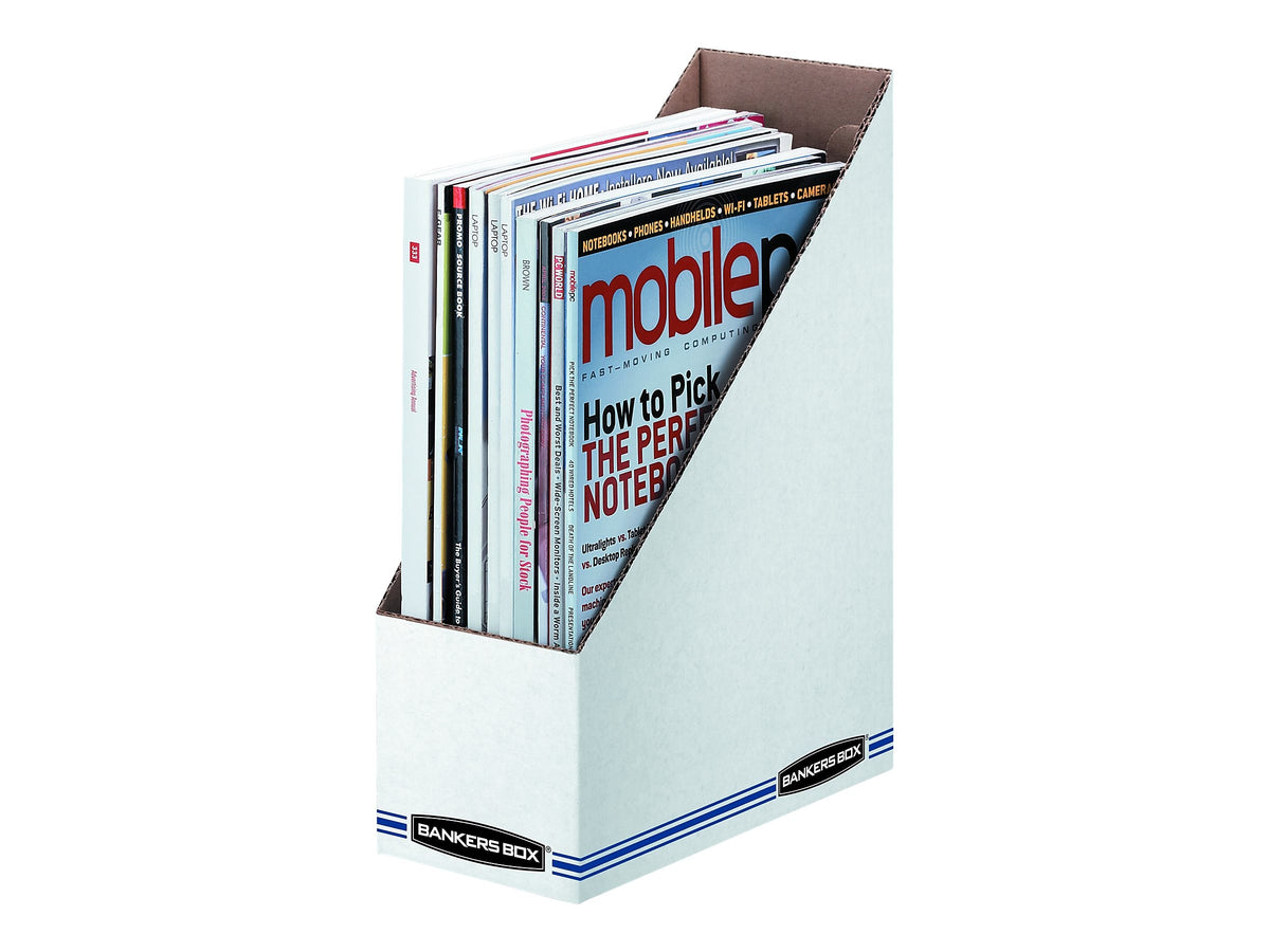 Bankers Box Stor/File Magazine File, Letter Size, White/Blue – Personal ...