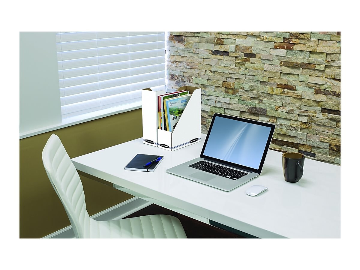 Bankers Box Stor/File Magazine File, Letter Size, White/Blue