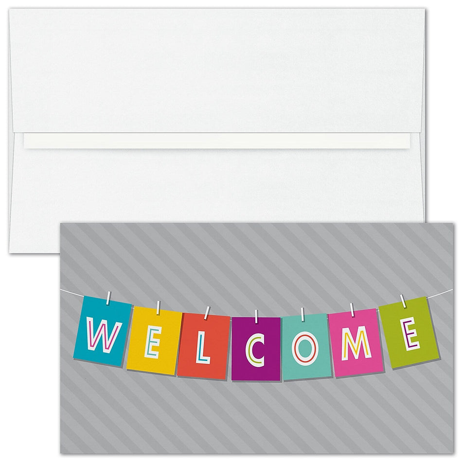 "Banner Occasion" Welcome Card w/ White Unlined Envelope, 100/BX
