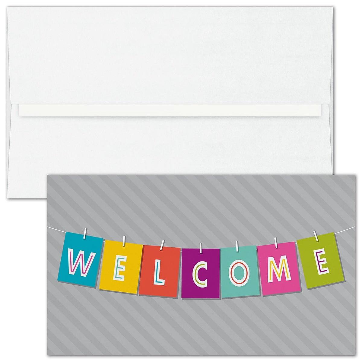 "Banner Occasion" Welcome Card w/ White Unlined Envelope, 50/BX