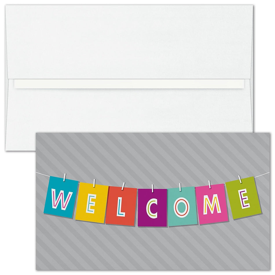 "Banner Occasion" Welcome Card w/ White Unlined Envelope, 50/BX
