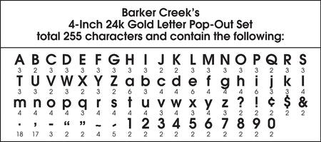 Barker Creek 4" 24k Gold Letter Pop-Outs & Poster Letters, 255 Characters/Pack