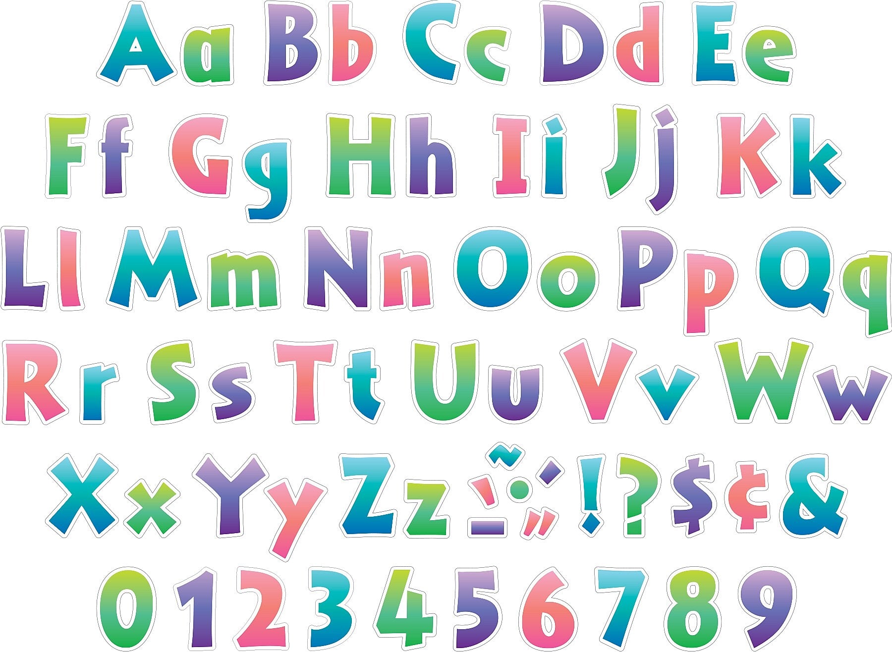 Barker Creek Ombré Letters and Numbers, 255/Set