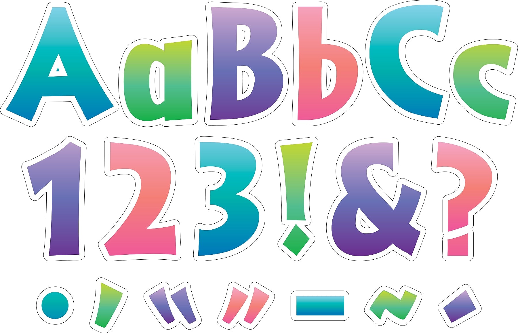 Barker Creek Ombré Letters and Numbers, 255/Set