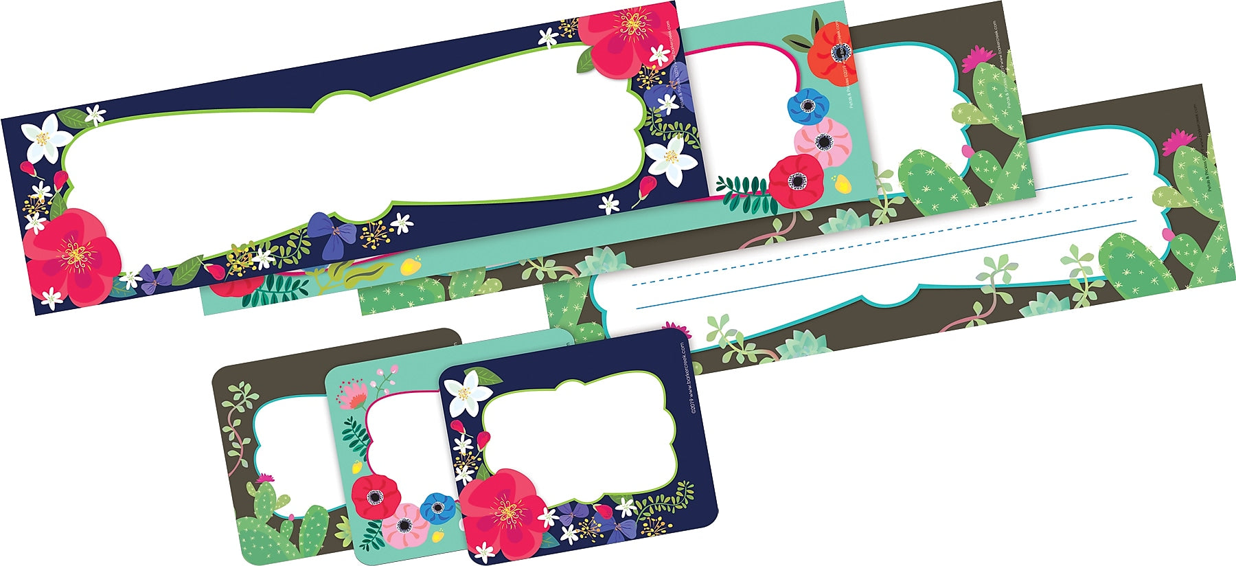 Barker Creek Petals & Prickles Nametag & Name Plate Set, 81/Set