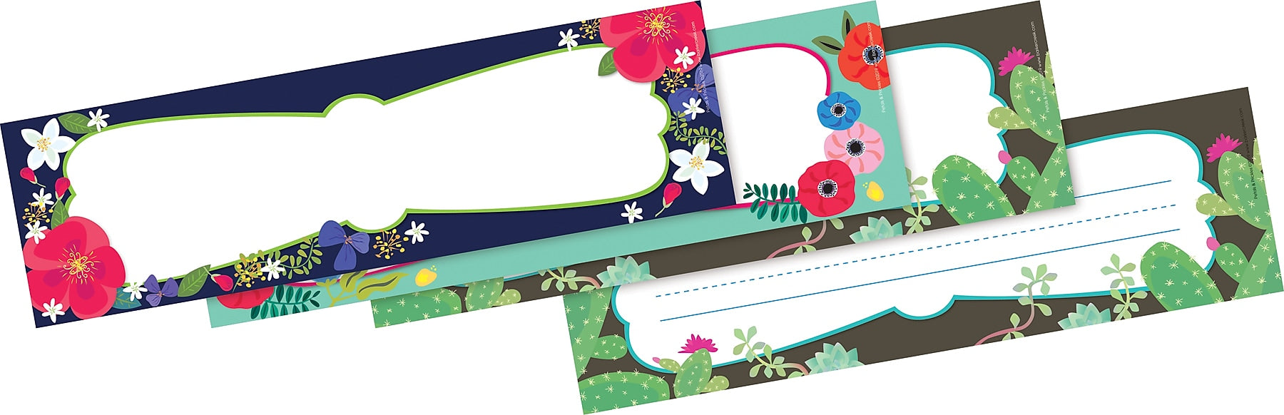 Barker Creek Petals & Prickles Nametag & Name Plate Set, 81/Set