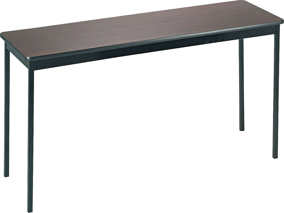 Barricks Woodgrain Laminate Utility Table, 30" x 60", Black/Walnut