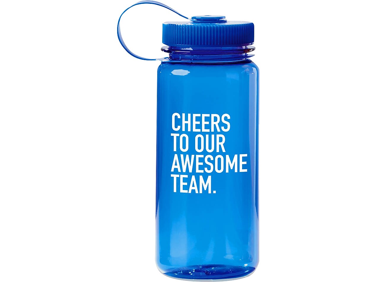 Baudville Awesome Team Water Bottle, Translucent Blue/White, 21 oz.