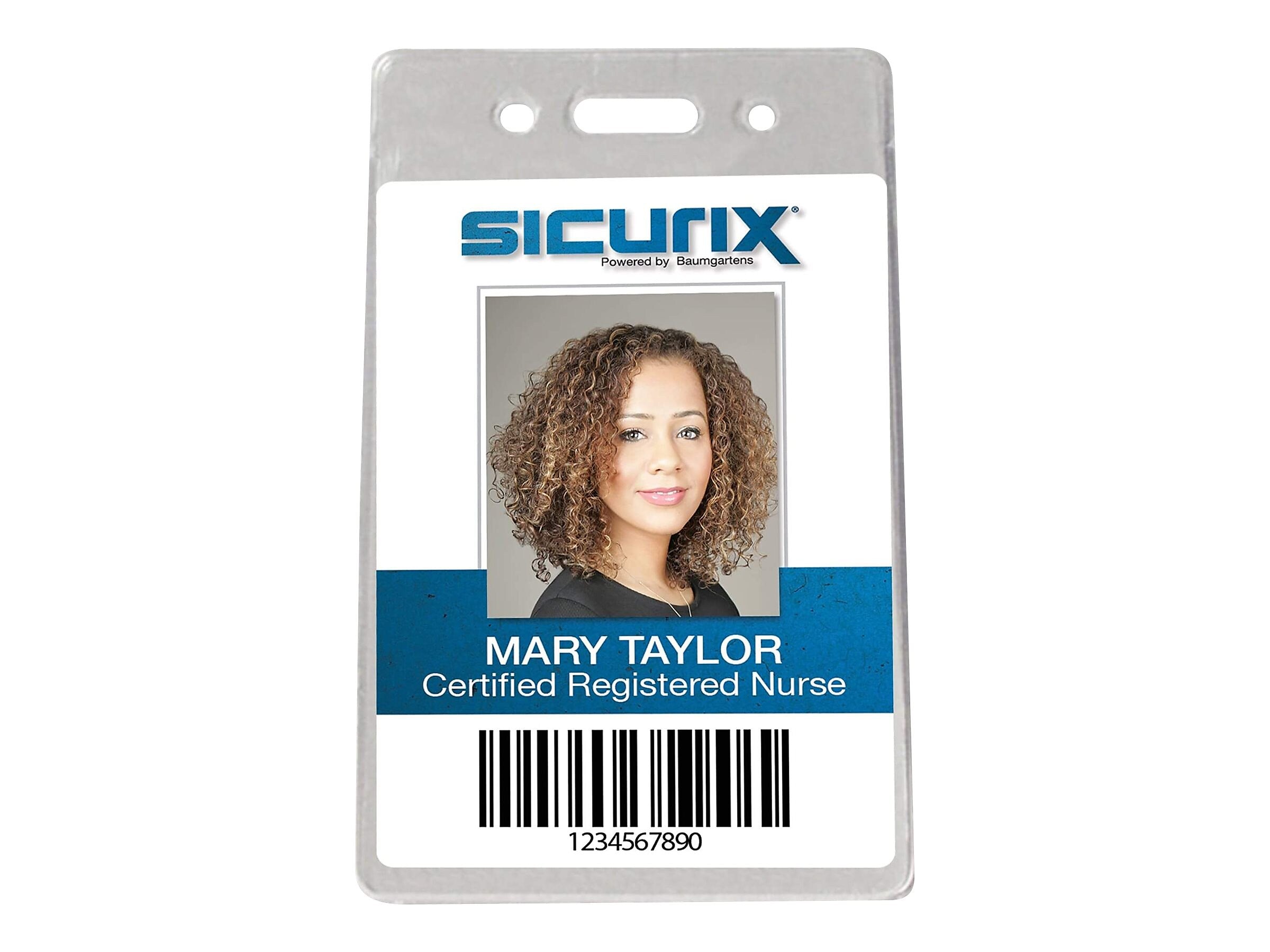 Baugmarten's SICURIX Standard ID Badge Holders, Clear, 12/Pack