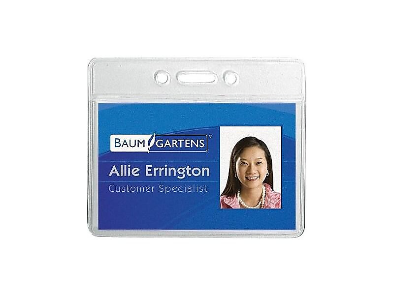 Baugmarten's SICURIX Standard ID Badge Holders, Clear, 12/Pack