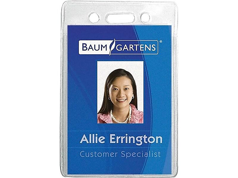 Baugmarten's SICURIX Standard ID Badge Holders, Clear, 12/Pack