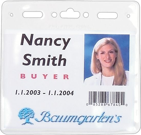 Baumgarten's Badge Holder, Convention Style, Clear, 4