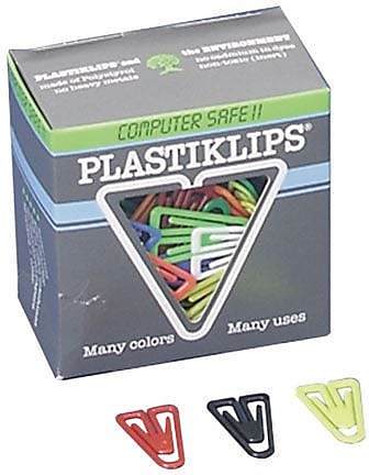 Baumgarten's Plastiklips Paper Clips, Assorted Colors, 1000 Clips/Pack