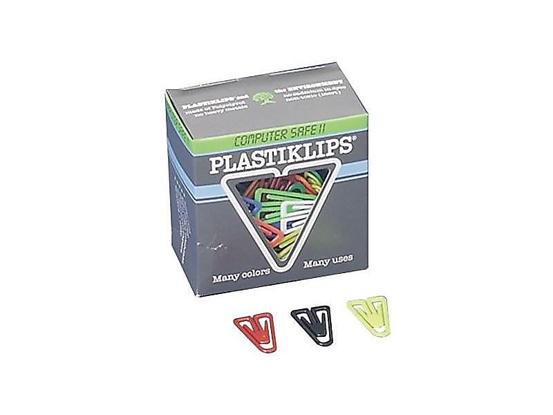 Baumgarten's Plastiklips Paper Clips, Medium, Assorted Colors, 500/Box