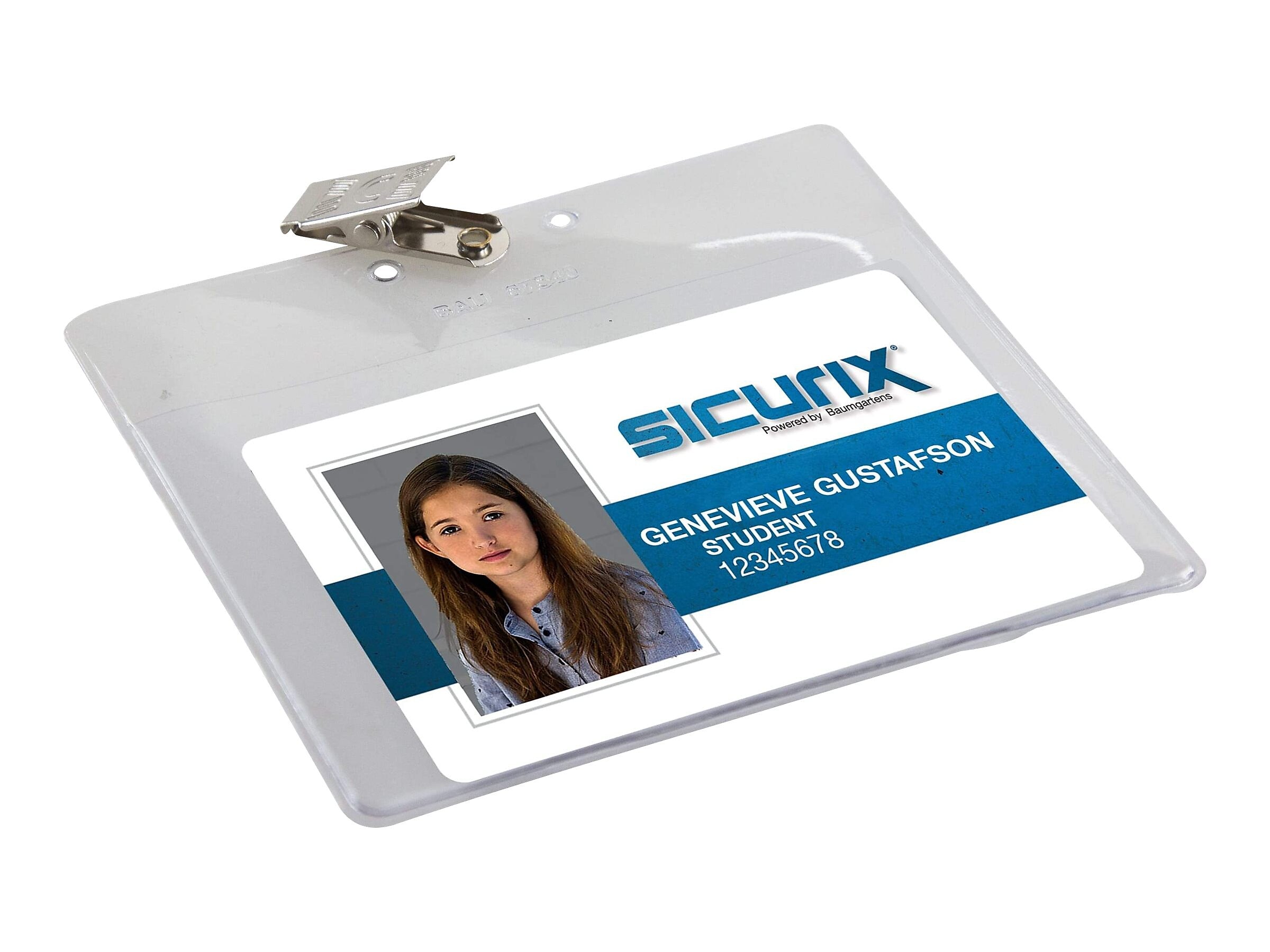 Baumgarten's SICURIX ID Badge Holders, Clear, 50/Pack