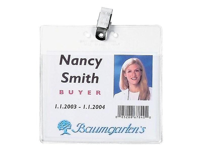 Baumgarten's SICURIX ID Badge Holders, Clear, 50/Pack